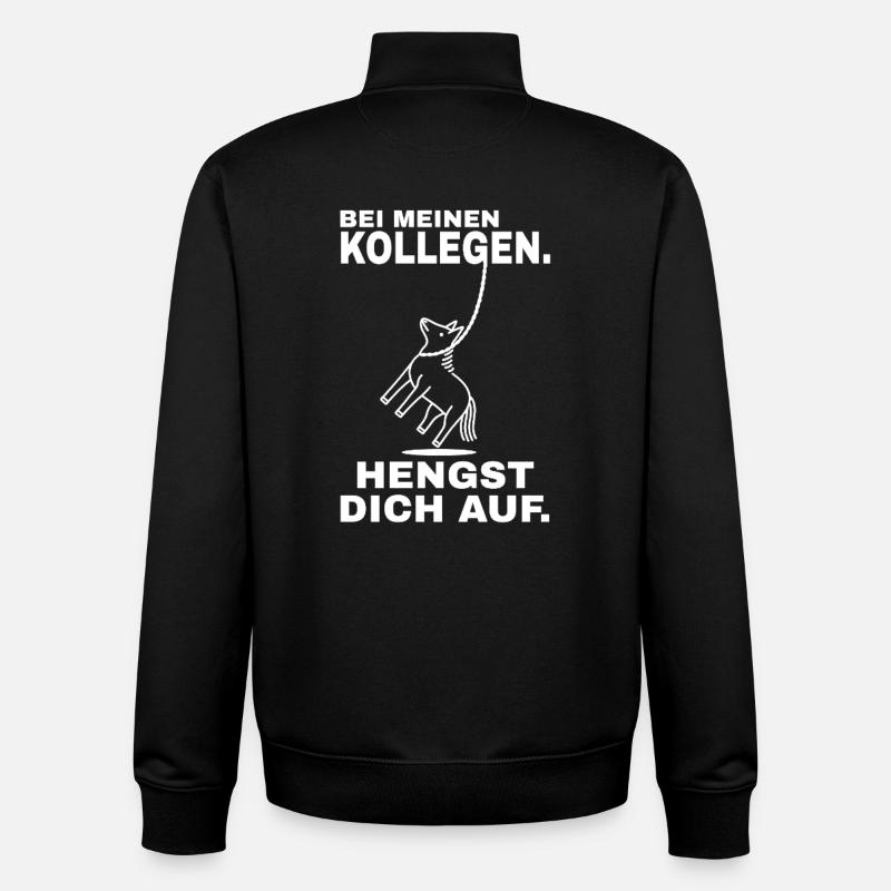 Stagner - Texte blanc - Sweat zippé unisexe en coton bio Stanley/Stella - noir