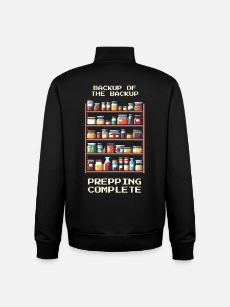 Backup | Prepping Humor - Unisex Organic Zip Sweatshirt by Stanley/Stella - black