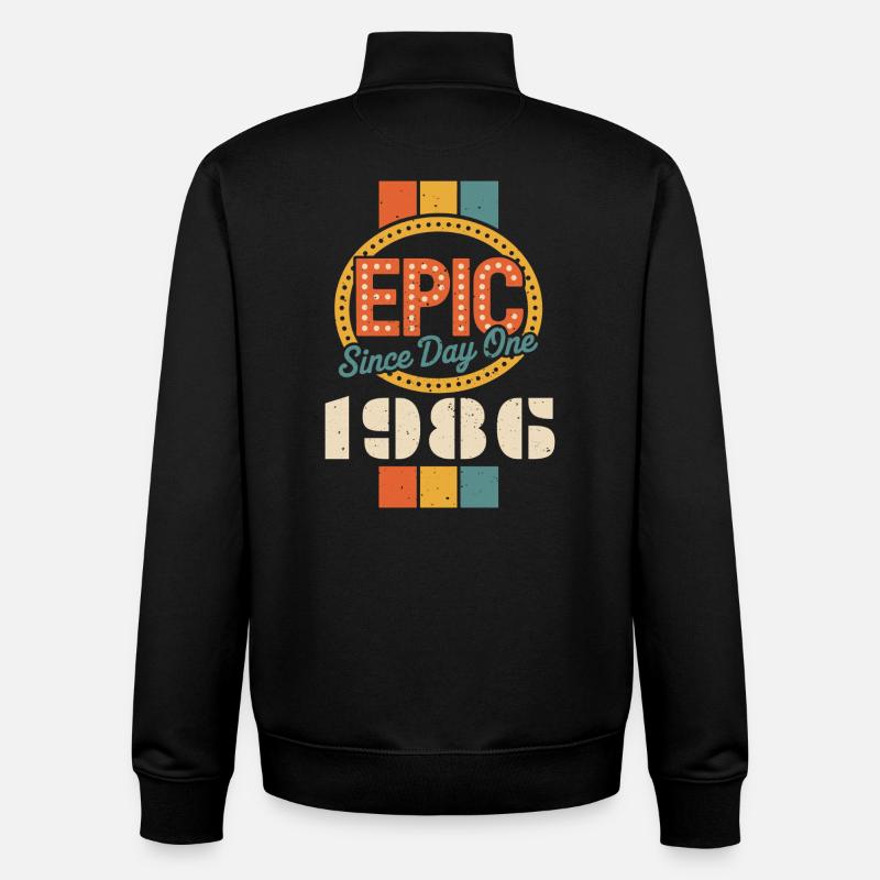 Légendaire depuis 1986 - Sweat zippé unisexe en coton bio Stanley/Stella - noir