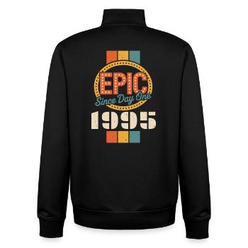 Legendary since 1995 - Unisex Organic Zip Sweatshirt by Stanley/Stella - black - Back - AI Model Male 185 light (185cm)