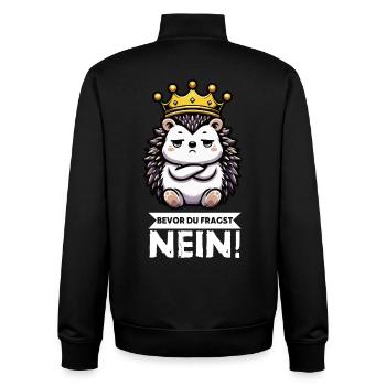 Avant de demander hérisson amoureux hérisson dard hérisson - Sweat zippé unisexe en coton bio Stanley/Stella - noir - Dos - AI Model Male 185 light (185cm)