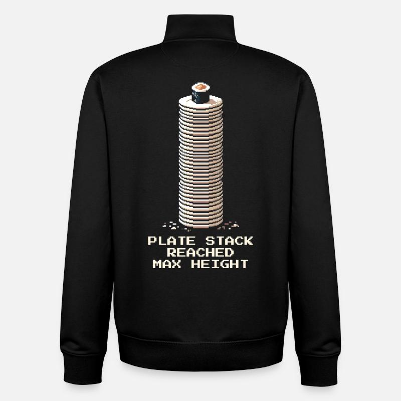 Tellerstapel Maximum | Running Sushi - Unisex Organic Zip Sweatshirt von Stanley/Stella - Schwarz
