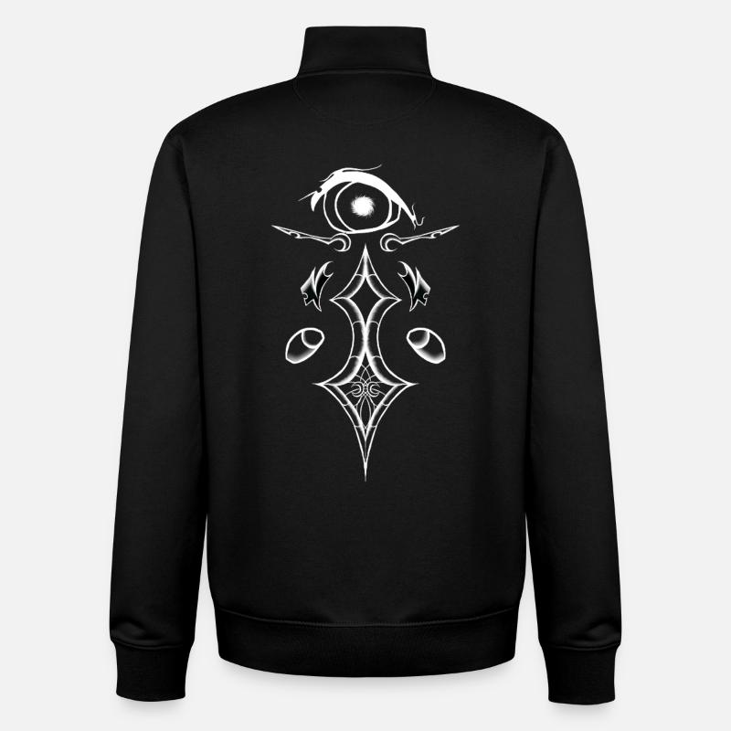 Ornament Eye Glyph Style - Unisex Organic Zip Sweatshirt by Stanley/Stella - black