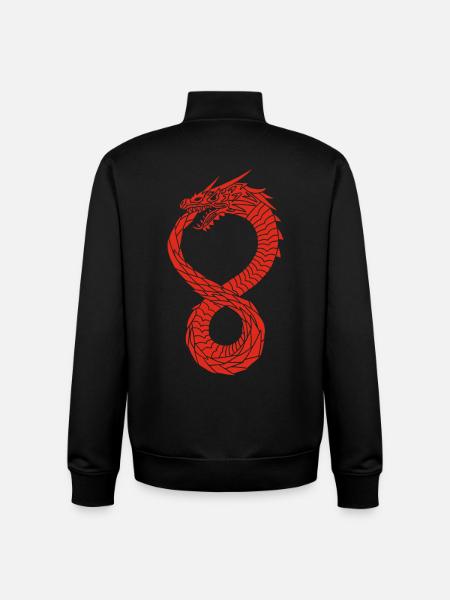 Red Infinite Dragon - Unisex Organic Zip Sweatshirt by Stanley/Stella - black