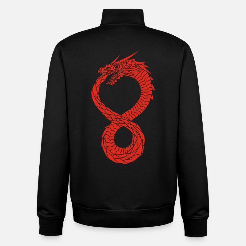 Roter unendlicher Drache - Unisex Organic Zip Sweatshirt von Stanley/Stella - Schwarz