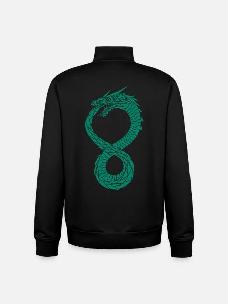 Green Infinite Dragon - Unisex Organic Zip Sweatshirt by Stanley/Stella - black