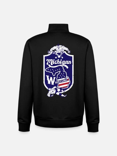 Michigan Wrestling - Unisex Organic Zip Sweatshirt by Stanley/Stella - black