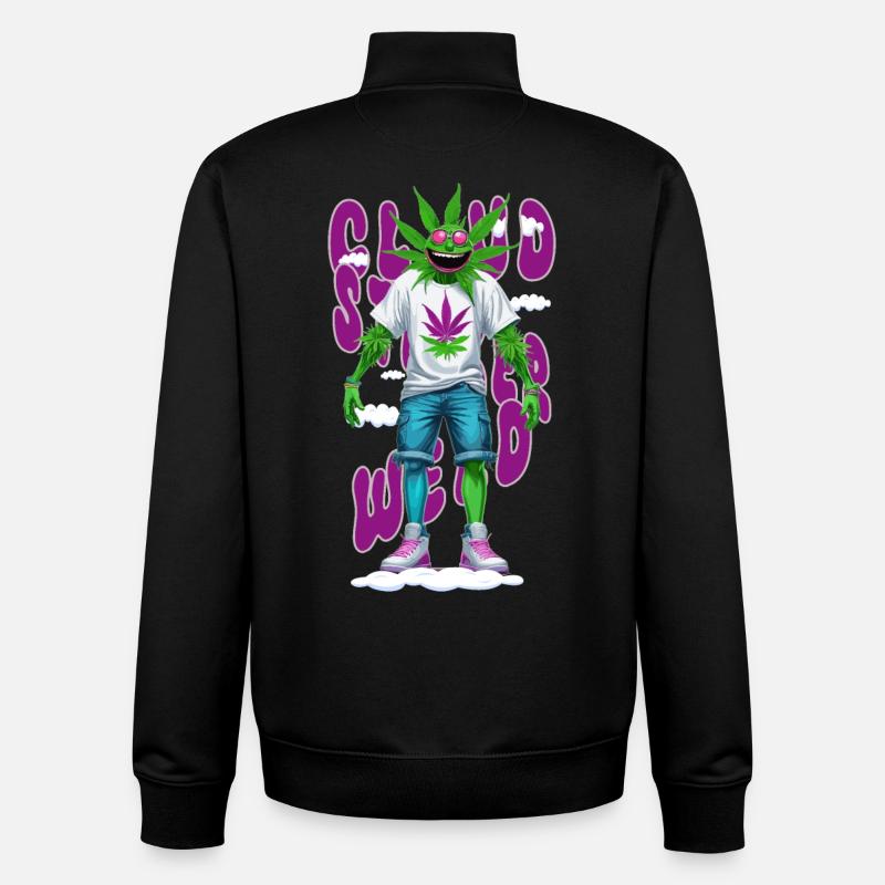 Tempête de nuages Weed - Sweat zippé unisexe en coton bio Stanley/Stella - noir