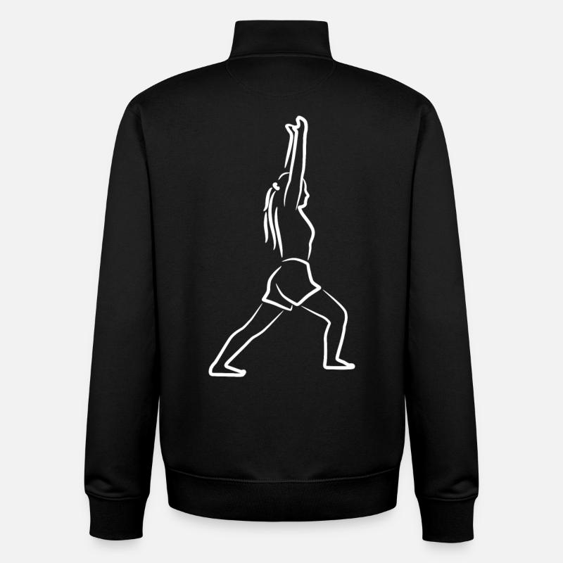 Yogini Skizze - Unisex Organic Zip Sweatshirt von Stanley/Stella - Schwarz