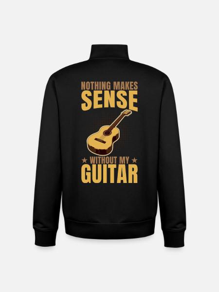 Nothing makes sense without my guitar - Unisex Organic Zip Sweatshirt by Stanley/Stella - black