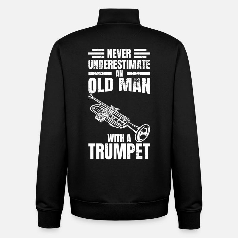 Trompettes Papi - Sweat zippé unisexe en coton bio Stanley/Stella - noir