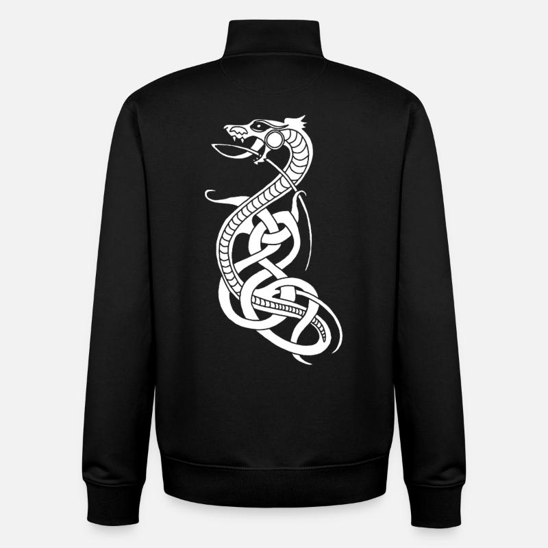 Infinite White Snake - Unisex Organic Zip Sweatshirt by Stanley/Stella - black