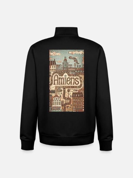Amiens Cityscape Whimsy - Unisex Organic Zip Sweatshirt by Stanley/Stella - black