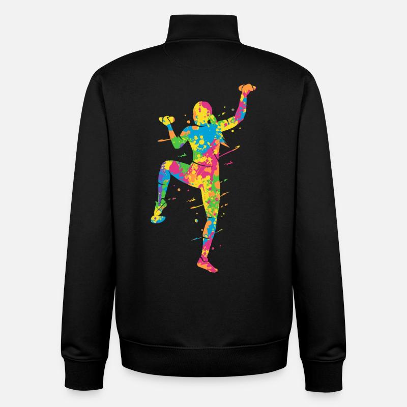 Bouldern Bunt Kletterer Mädchen Berge Klettern - Unisex Organic Zip Sweatshirt von Stanley/Stella - Schwarz