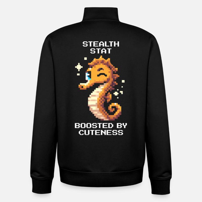 Süß & unsichtbar | Seepferdchen - Unisex Organic Zip Sweatshirt von Stanley/Stella - Schwarz