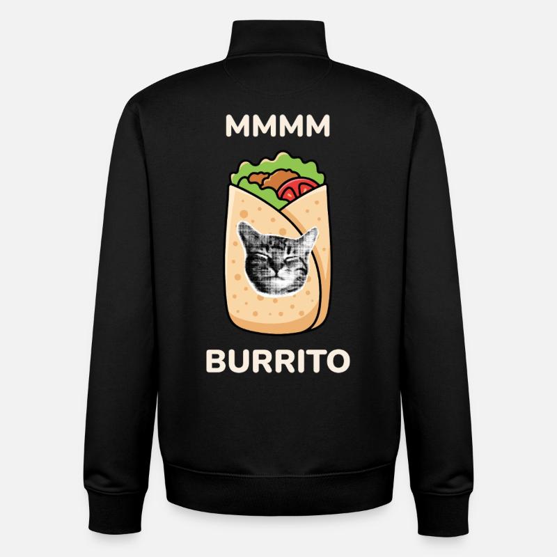 Burrito-MMMM - Sweat zippé unisexe en coton bio Stanley/Stella - noir