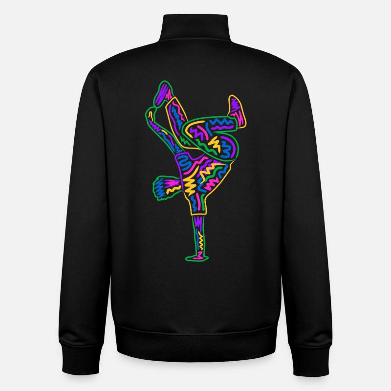 Breakdancing Breakdancer Bunt Jungen Breakdance - Unisex Organic Zip Sweatshirt von Stanley/Stella - Schwarz