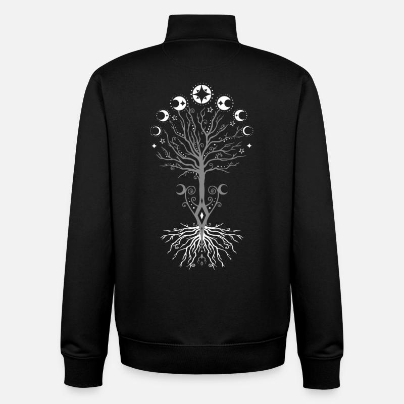 Yggdrasil Lebensbaum Vikings Arbre de Vie - Sweat zippé unisexe en coton bio Stanley/Stella - noir