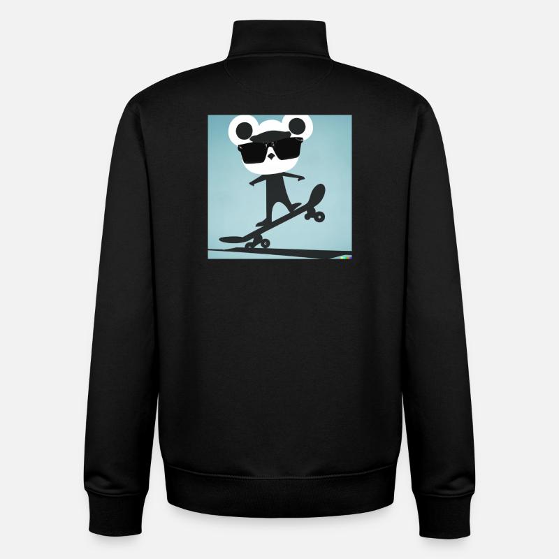 Skater Bär - Unisex Organic Zip Sweatshirt von Stanley/Stella - Schwarz