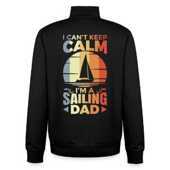 Segler Papa - Unisex Organic Zip Sweatshirt von Stanley/Stella - Schwarz - Hinten - AI Model Male 185 light (185cm)