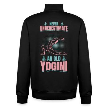 Yoga Grandmother - Unisex Organic Zip Sweatshirt by Stanley/Stella - black - Back - AI Model Male 185 light (185cm)
