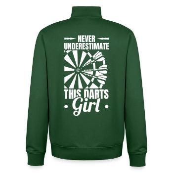 Unterschätze nie dieses Darter Mädchen - Unisex Organic Zip Sweatshirt von Stanley/Stella - Flaschengrün - Hinten - AI Model Male 185 dark (185cm)
