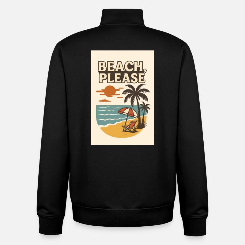 Beach, Please - Unisex Organic Zip Sweatshirt von Stanley/Stella - Schwarz