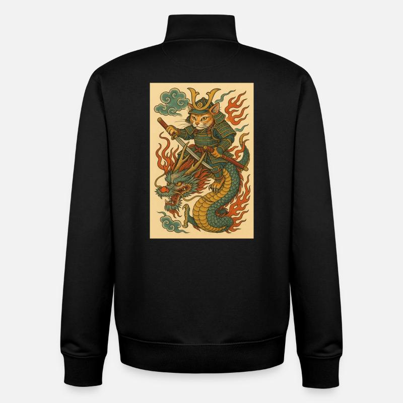 Geist eines Kriegers im Drachenkampf - Unisex Organic Zip Sweatshirt von Stanley/Stella - Schwarz