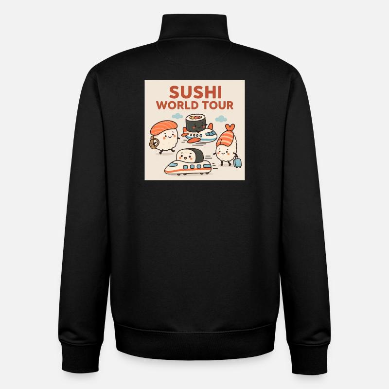 Sushi Reise Illustration - Unisex Organic Zip Sweatshirt von Stanley/Stella - Schwarz