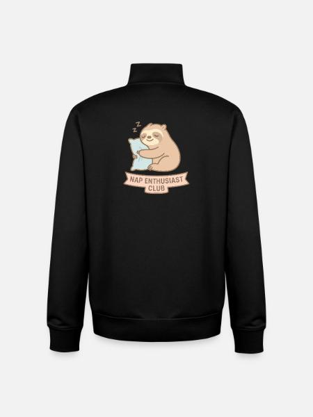 Sleeping raccoon illustration - Unisex Organic Zip Sweatshirt by Stanley/Stella - black