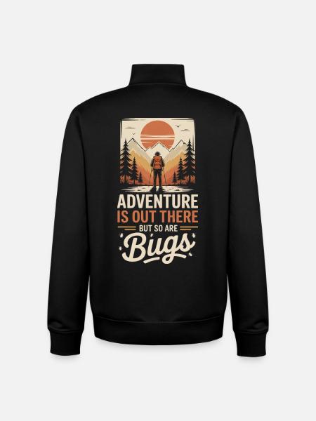 Mountain Adventure Hikers at Sunset - Unisex Organic Zip Sweatshirt by Stanley/Stella - black