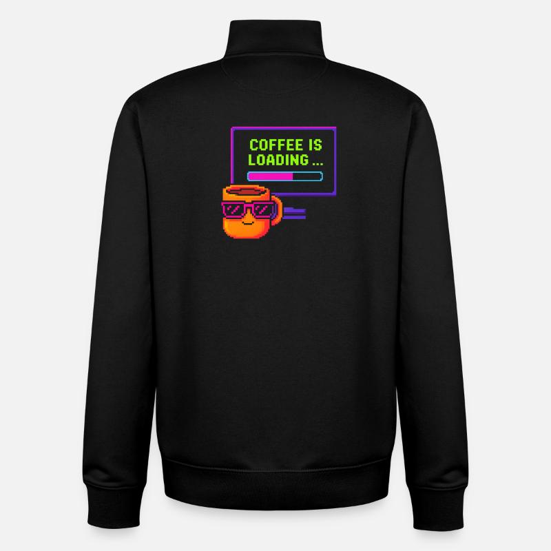 Coffee is loading - Unisex Organic Zip Sweatshirt von Stanley/Stella - Schwarz