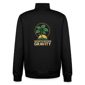 „Mystische Pflanze – Trendy Nature Art“ - Unisex Organic Zip Sweatshirt von Stanley/Stella - Schwarz - Hinten - AI Model Male 185 light (185cm)
