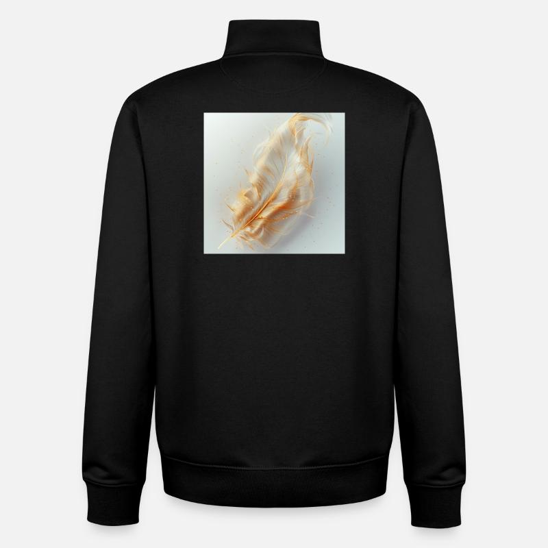 Ätherische Feder leuchtend – Symbol des Lichts - Unisex Organic Zip Sweatshirt von Stanley/Stella - Schwarz