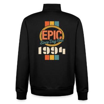 Legendary since 1994 - Unisex Organic Zip Sweatshirt by Stanley/Stella - black - Back - AI Model Male 185 light (185cm)