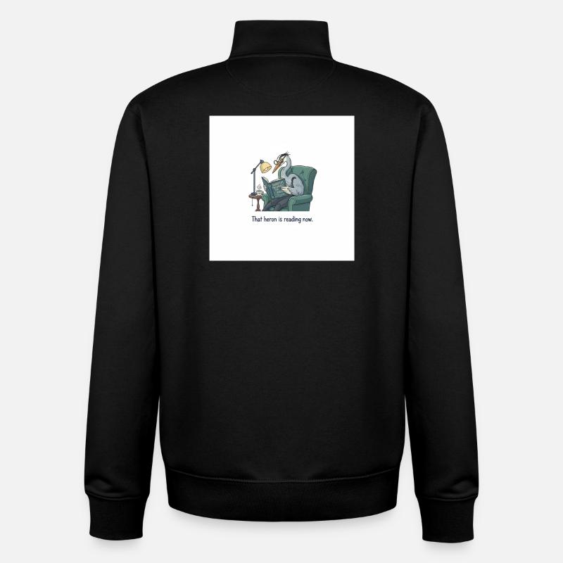Lecture d’oiseau quantique dans le fauteuil - Sweat zippé unisexe en coton bio Stanley/Stella - noir