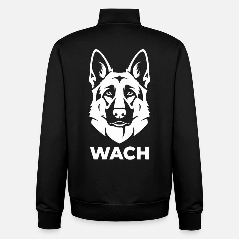 Wachhund Silhouette Schäferhund - Unisex Organic Zip Sweatshirt von Stanley/Stella - Schwarz