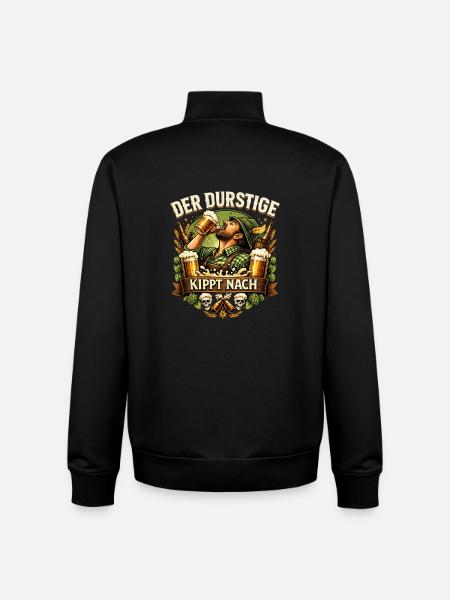 Der Durstige Kippt Nach – Bierfest - Unisex Organic Zip Sweatshirt von Stanley/Stella - Schwarz