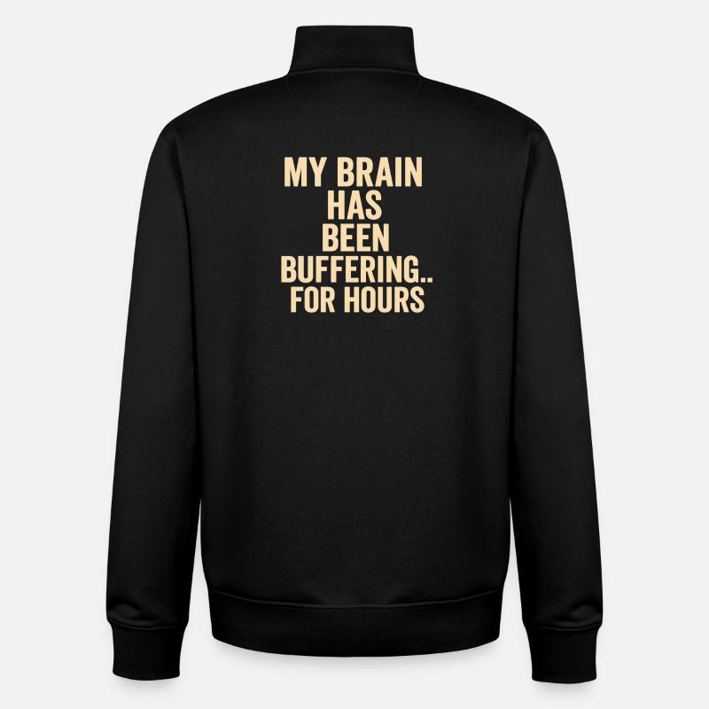 Buffering Brain Meme - Unisex Organic Zip Sweatshirt by Stanley/Stella - black