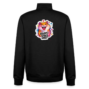 Hamster Happy Vibes Bunt - Unisex Organic Zip Sweatshirt von Stanley/Stella - Schwarz - Hinten - AI Model Male 185 light (185cm)