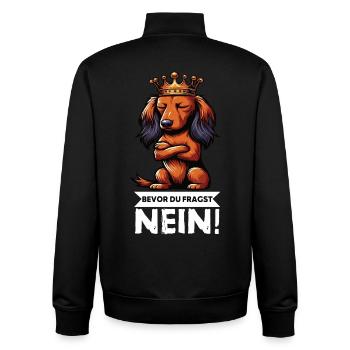 Bevor Du Fragst Nein Langhaardackel Dackel Teckel - Unisex Organic Zip Sweatshirt von Stanley/Stella - Schwarz - Hinten - AI Model Male 185 light (185cm)