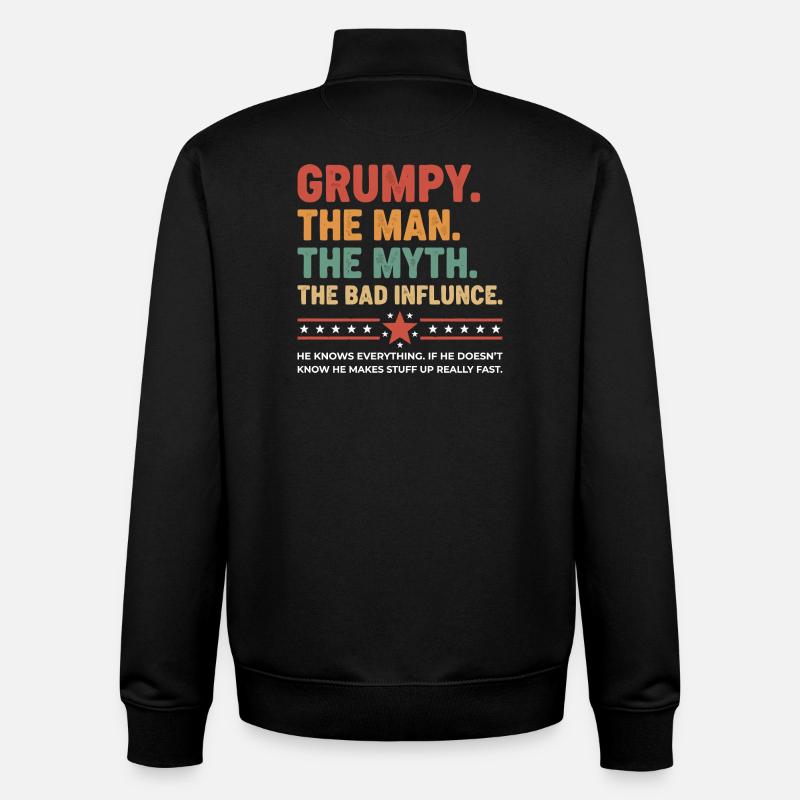 Grumpy – Die Legende & der schlechte Einfluss - Unisex Organic Zip Sweatshirt von Stanley/Stella - Schwarz