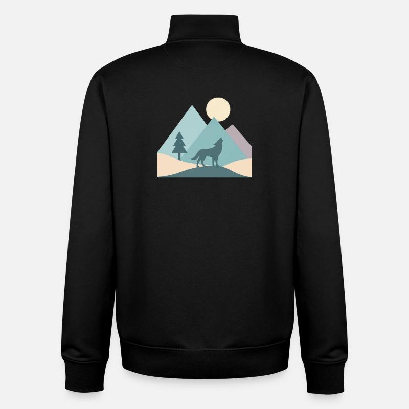 Wolf - Unisex Organic Zip Sweatshirt by Stanley/Stella - black