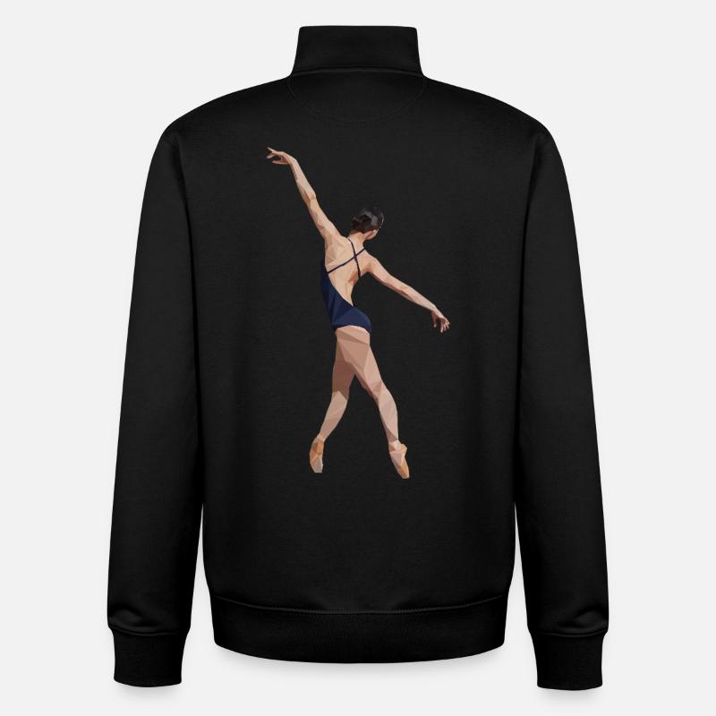 Ballerina_Polygon - Sweat zippé unisexe en coton bio Stanley/Stella - noir