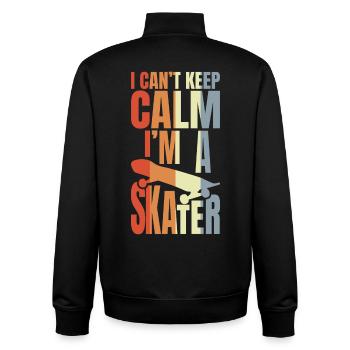 I Can't Keep Calm I'm A Skateboarder - Unisex Organic Zip Sweatshirt von Stanley/Stella - Schwarz - Hinten - AI Model Male 185 light (185cm)