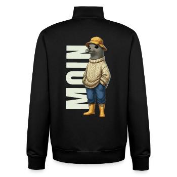 Moin Sea Lion Coastal Outfit North Sea - Unisex Organic Zip Sweatshirt by Stanley/Stella - black - Back - AI Model Male 185 light (185cm)