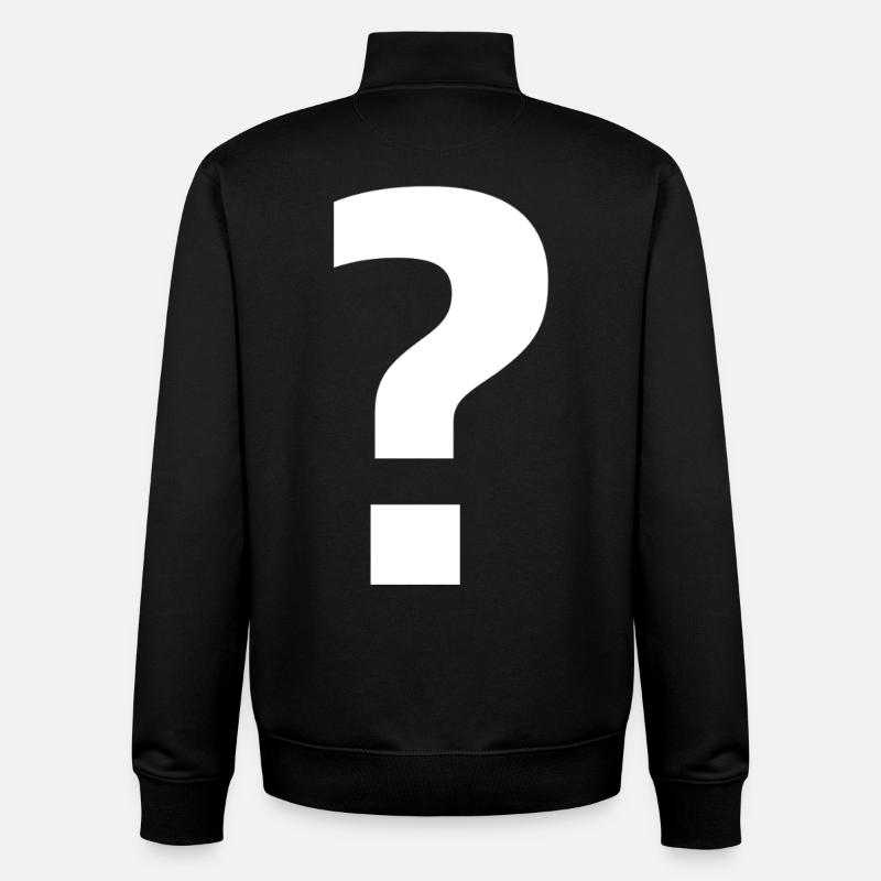 Point d’interrogation | curiosité élégante - Sweat zippé unisexe en coton bio Stanley/Stella - noir