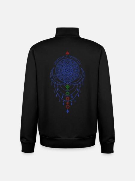 Spirituality Spiritually Protected Sacred Geometry - Unisex Organic Zip Sweatshirt by Stanley/Stella - black