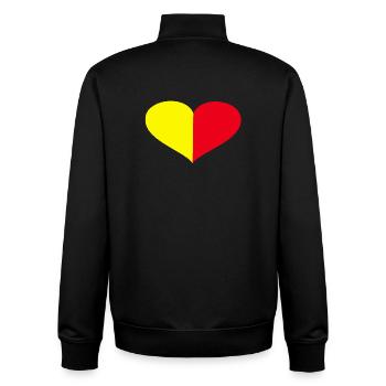 Le cœur bat jaune rouge - Sweat zippé unisexe en coton bio Stanley/Stella - noir - Dos - AI Model Male 185 light (185cm)