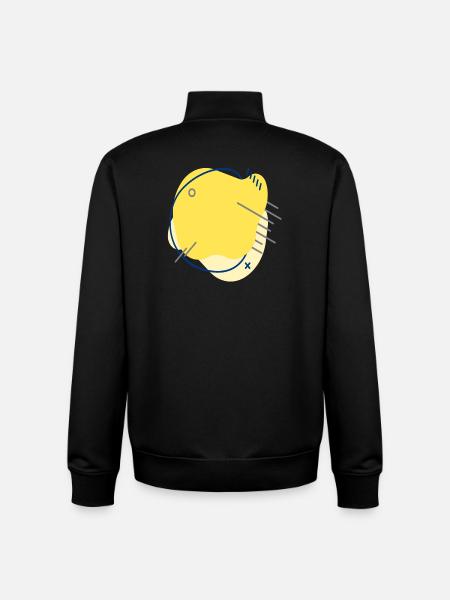 Gelber Fisch Momo - Unisex Organic Zip Sweatshirt von Stanley/Stella - Schwarz